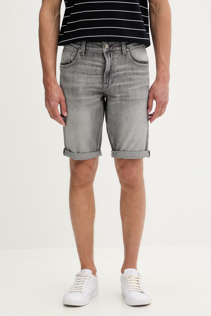 Tommy Jeans szorty męskie bawełniane z elastanem szary DM0DM22975