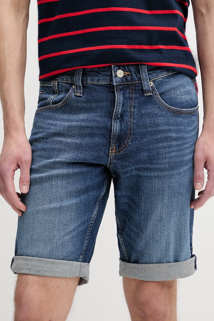 Tommy Jeans σορτς ανδρικά ντένιμ σκούρο μπλε DM0DM22980