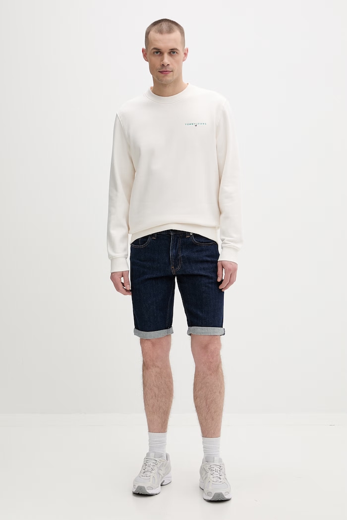 Tommy Jeans pantaloni scurți pentru bărbați, din denim DM0DM23067 bleumarin SS26