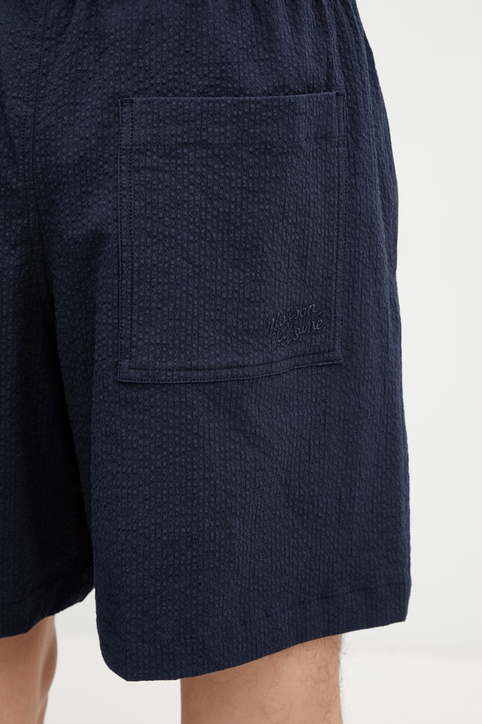 Maison Kitsuné σορτς βαμβακερά με ελαστάν Ανδρικά σκούρο μπλε QM01401WC5082