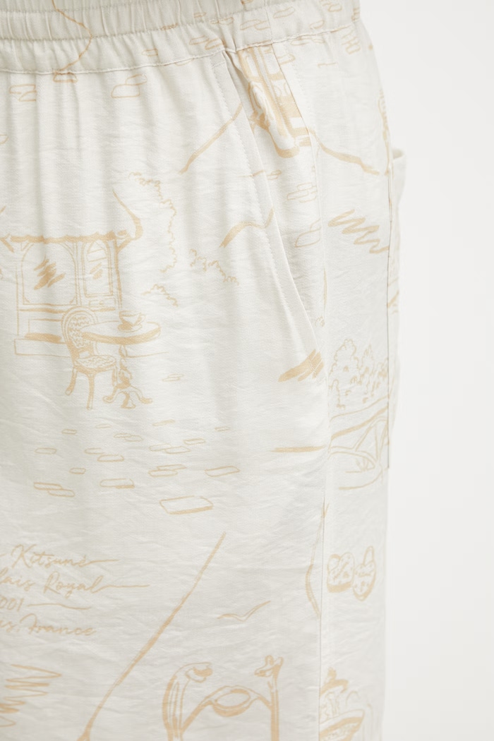 Maison Kitsuné σορτς με βισκόζη Ανδρικά μπεζ QM01402WW9103