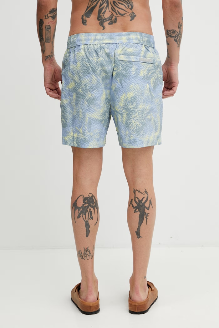 Îmbrăcăminte Maison Kitsuné Pantaloni scurți de baie pentru bărbați QM01407WQ4087 albastru