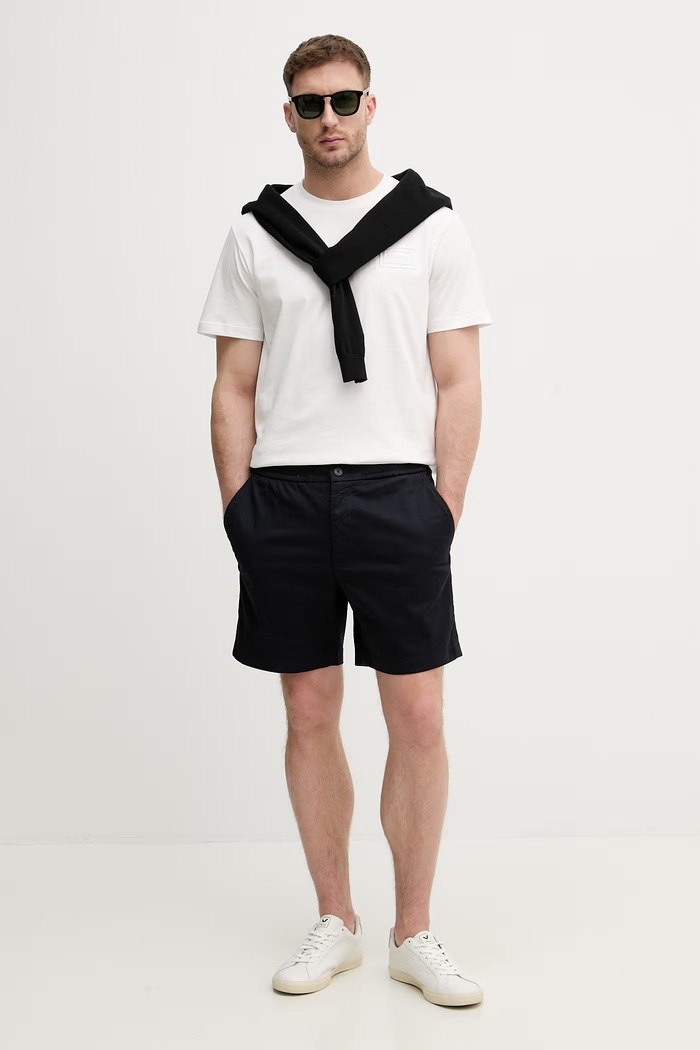 Lacoste šortky pánske bavlnené s elastanom GH2324 tmavomodrá SS26