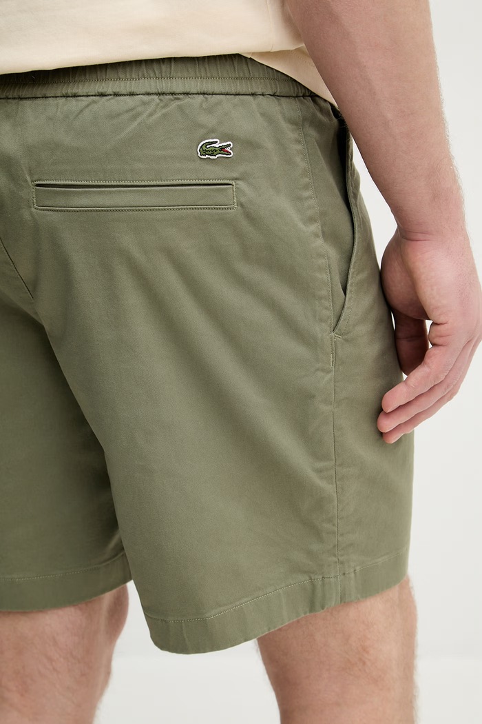 Lacoste Šortky pánske bavlnené s elastanom zelená GH2324