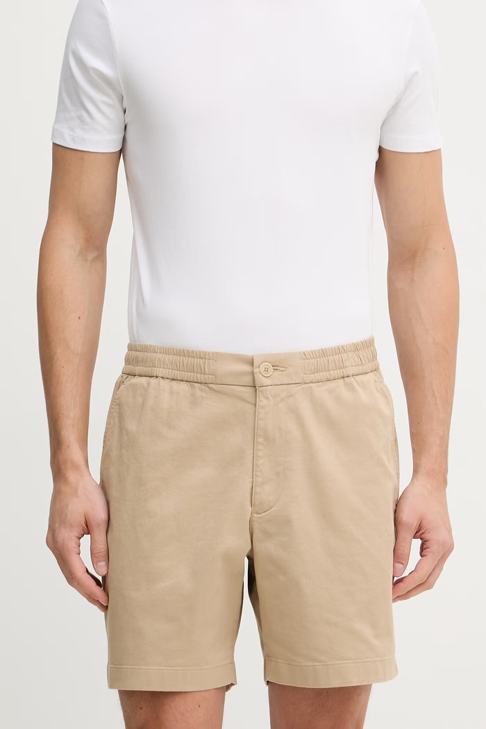 Lacoste šortky pánské bavlněné s elastanem béžová GH2324