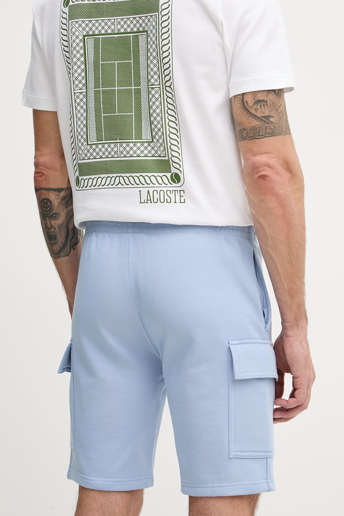 Îmbrăcăminte Lacoste pantaloni scurți de trening bărbați din bumbac GH9743 albastru