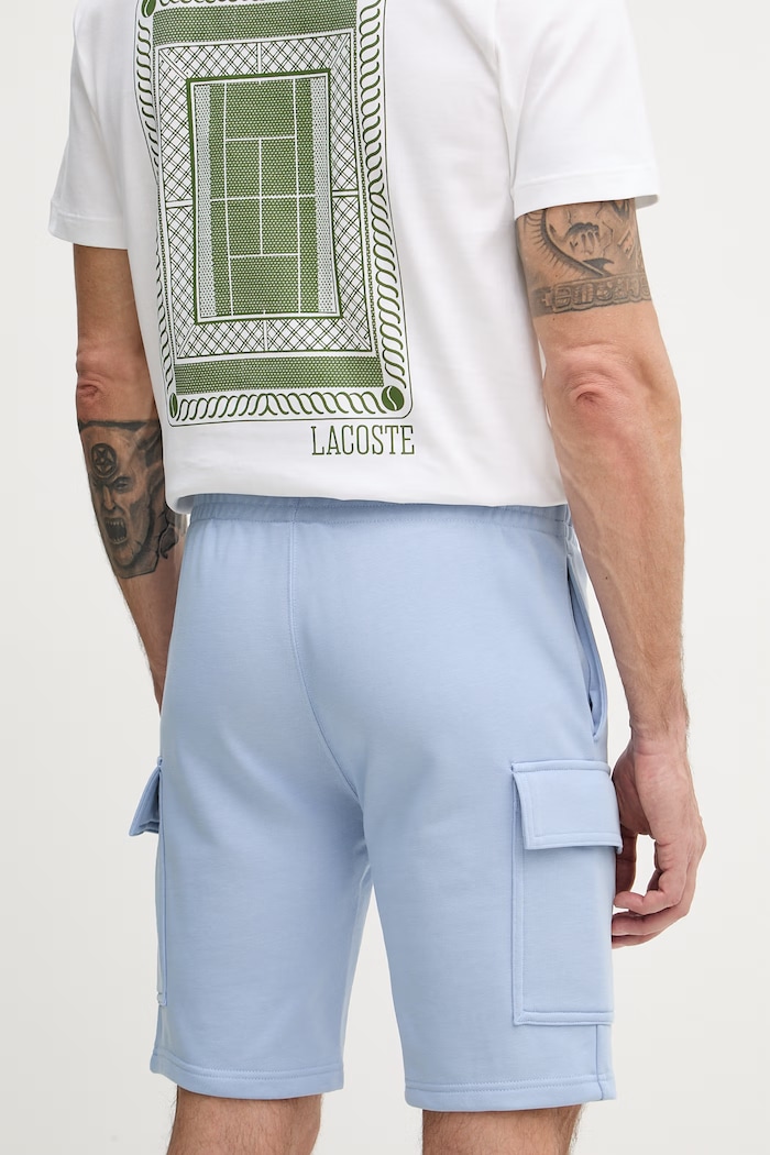 Îmbrăcăminte Lacoste pantaloni scurți de trening bărbați din bumbac GH9743 albastru
