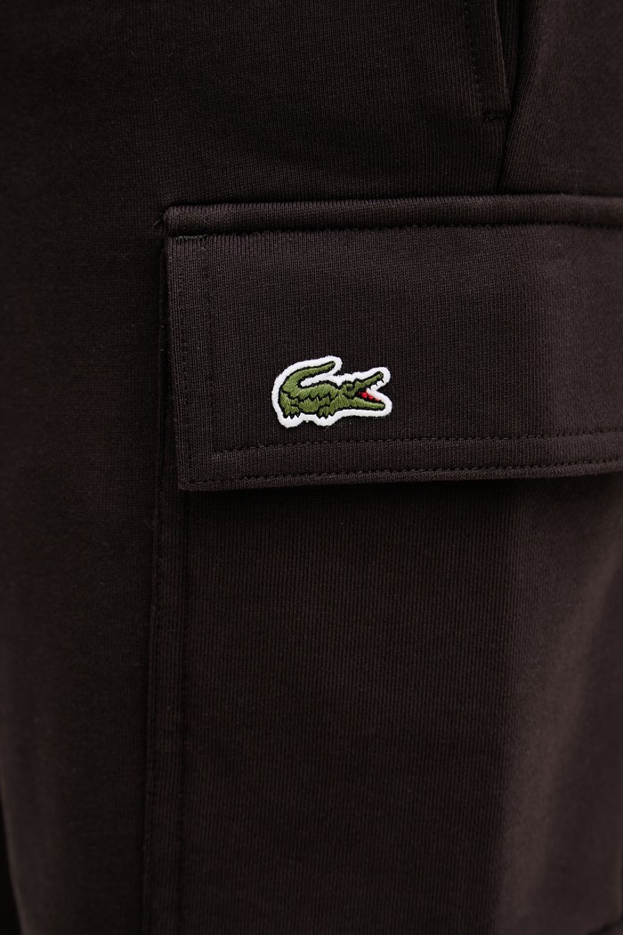 Lacoste pantaloni scurți de trening bărbați din bumbac negru GH9743