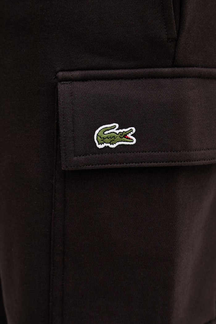 Lacoste pantaloni scurți de trening bărbați din bumbac negru GH9743