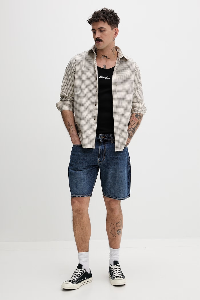 Guess Jeans šortky pánske rifľové M6GD37.D5M5U tmavomodrá SS26