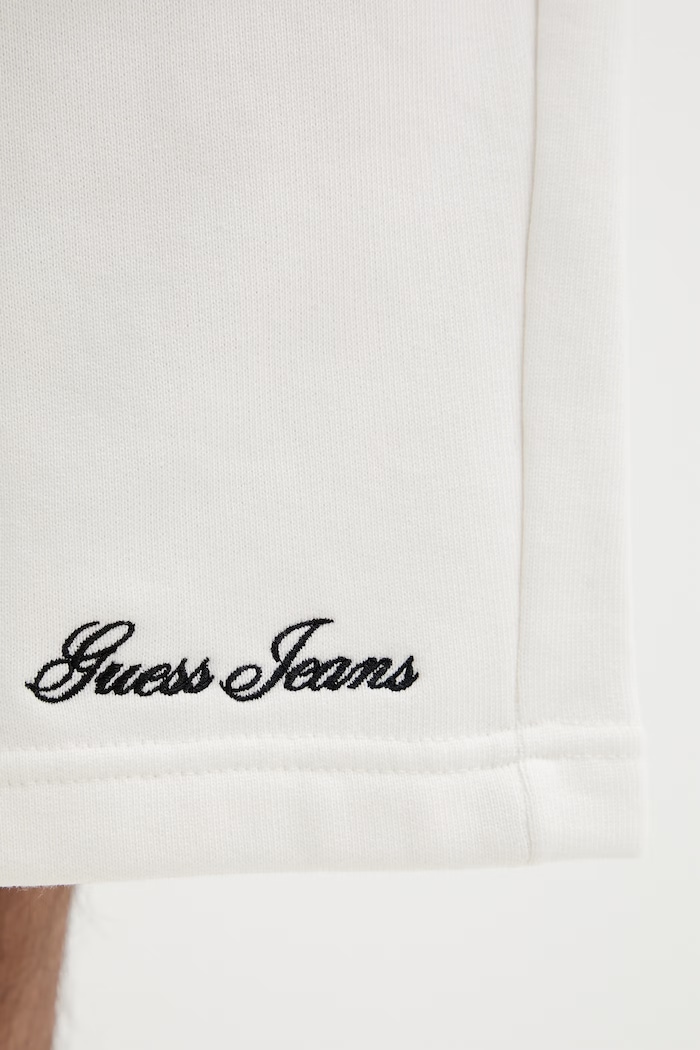 Guess Jeans pantaloni scurți de trening bărbătești din bumbac bej M6GD49.KCPR1