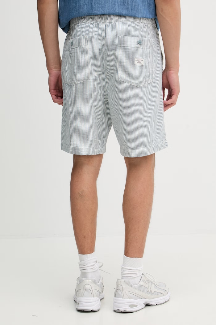 Oblečení Guess Jeans šortky pánské s příměsí lnu M6GD56.WO551 modrá