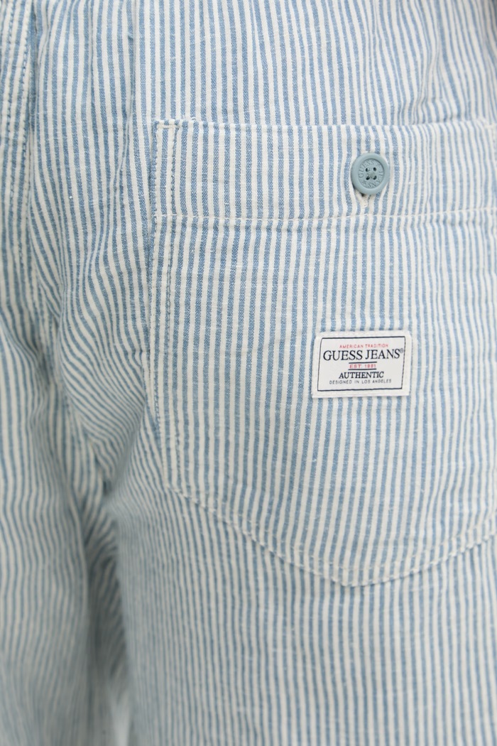 Guess Jeans šortky pánské s příměsí lnu modrá M6GD56.WO551