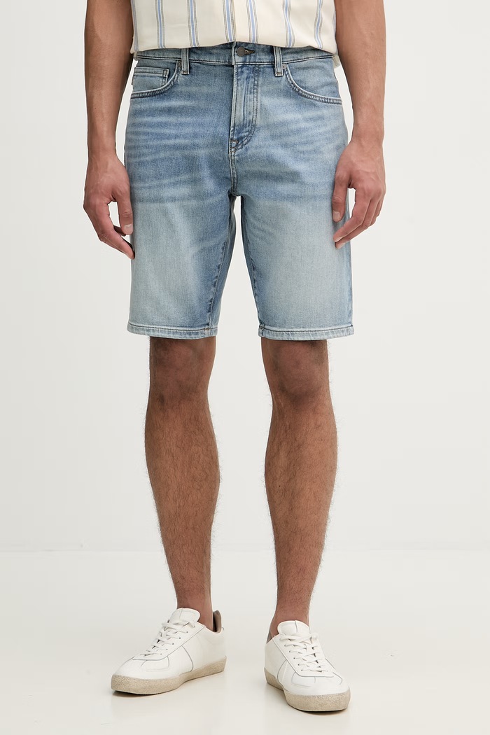 BOSS Orange pantaloni scurți bărbați denim albastru 50559892