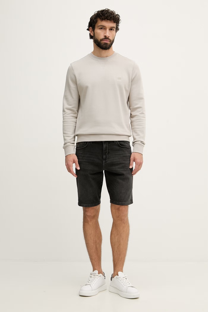 BOSS Orange szorty męskie jeansowe 50568924 czarny SS26
