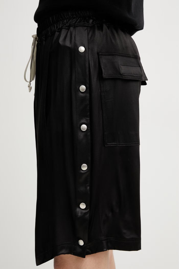 Rick Owens DRKSHDW Wide Pusher pantaloncini da uomo nero DU01F4373.JL