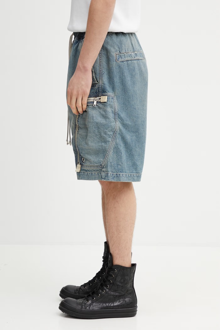 Rick Owens DRKSHDW Bauhaus šortky džínové pánské DU01F4389.DWB modrá SS26