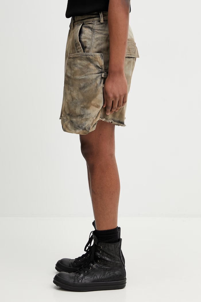 Rick Owens DRKSHDW Stefan Cargo pantaloncini in jeans da uomo DU01F4358.DST marrone SS26