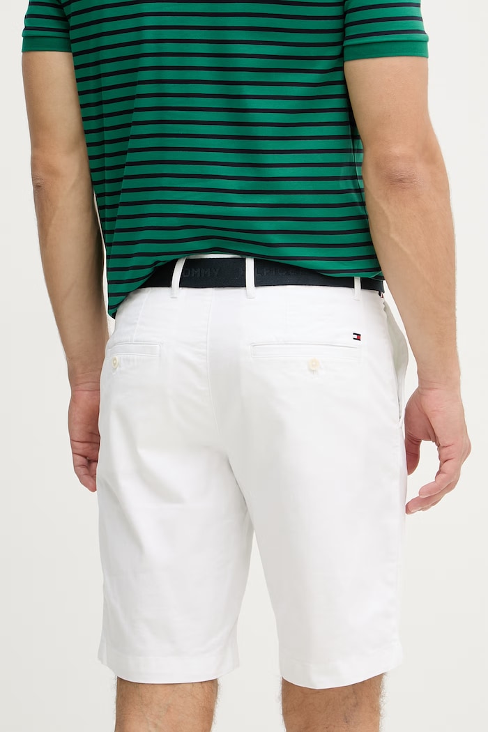 Oblečenie Tommy Hilfiger šortky pánske bavlnené s elastanom MW0MW42349 biela