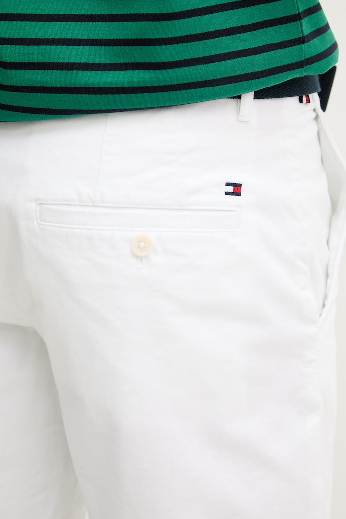 Tommy Hilfiger šortky pánske bavlnené s elastanom biela MW0MW42349