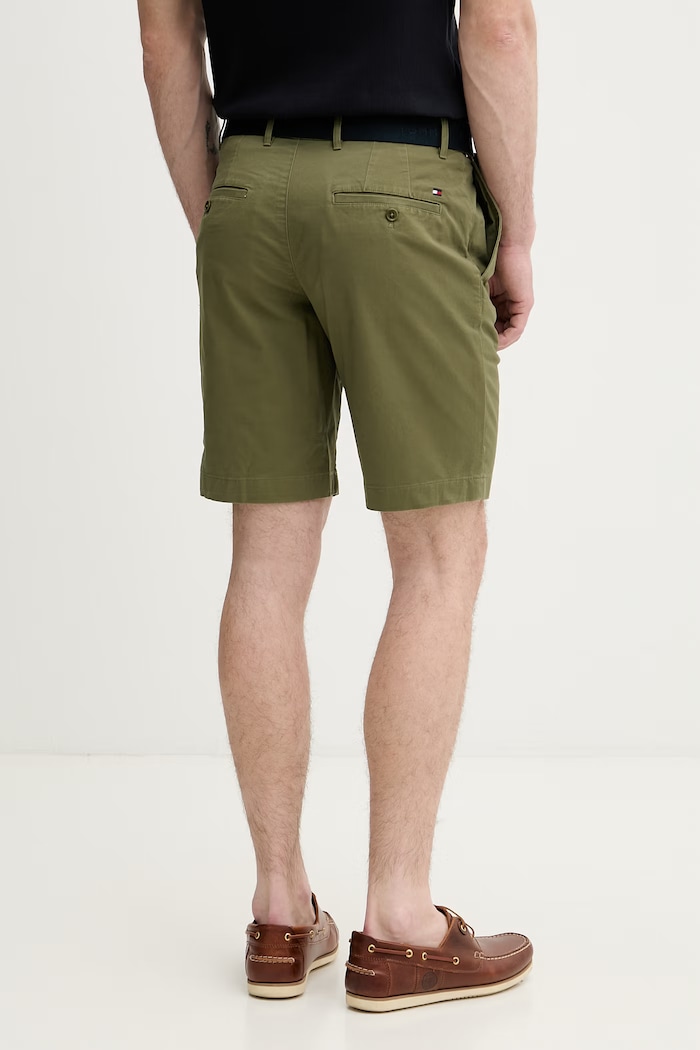 Îmbrăcăminte Tommy Hilfiger pantaloni scurți pentru bărbați, din bumbac cu elastan MW0MW42349 verde