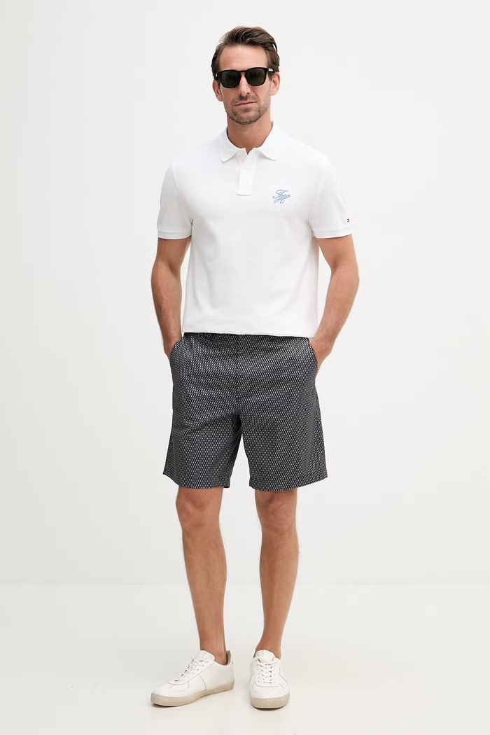 Tommy Hilfiger šortky pánske bavlnené s elastanom MW0MW42353 tmavomodrá SS26