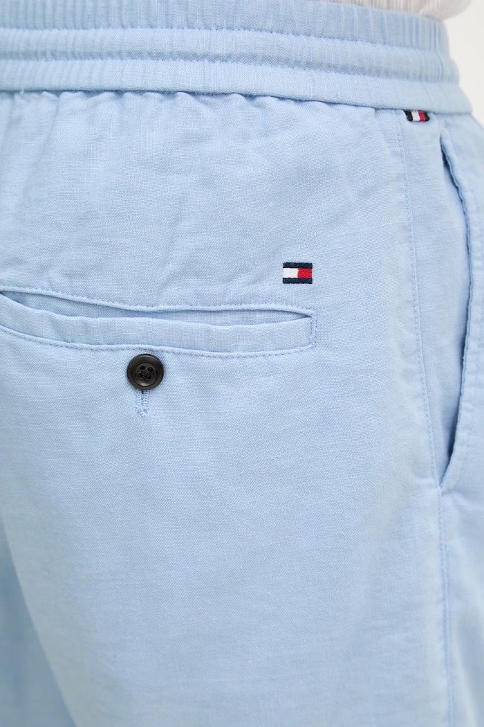 Tommy Hilfiger szorty męskie z lnem niebieski MW0MW44353