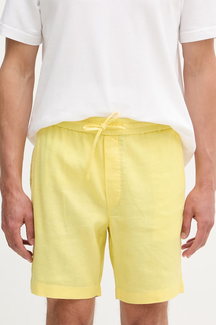 Tommy Hilfiger szorty męskie z lnem żółty MW0MW44353