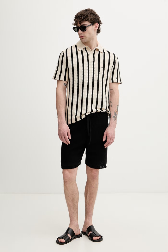 Tommy Hilfiger šortky dámske s bavlnou MW0MW42797 čierna SS26