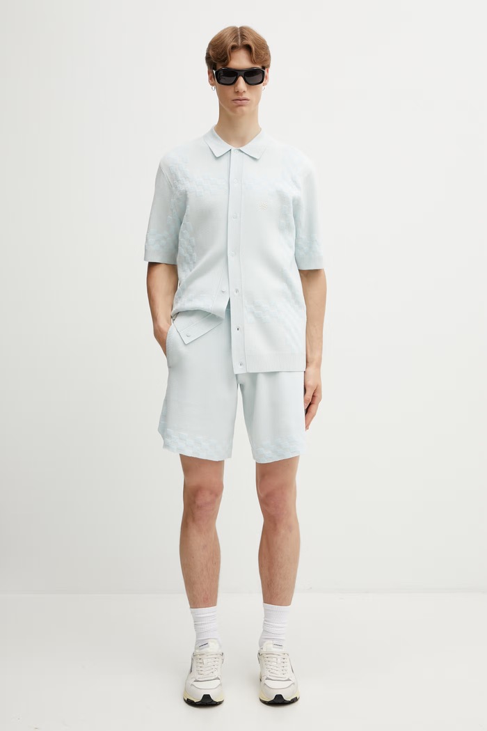 Filling Pieces Resort Shirt pantaloni scurți cu vâscoză pentru bărbați 412672500325.294 albastru