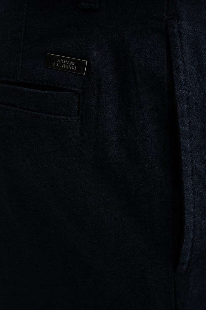 Armani Exchange šortky pánske s ľanom tmavomodrá XM002294.AF22842