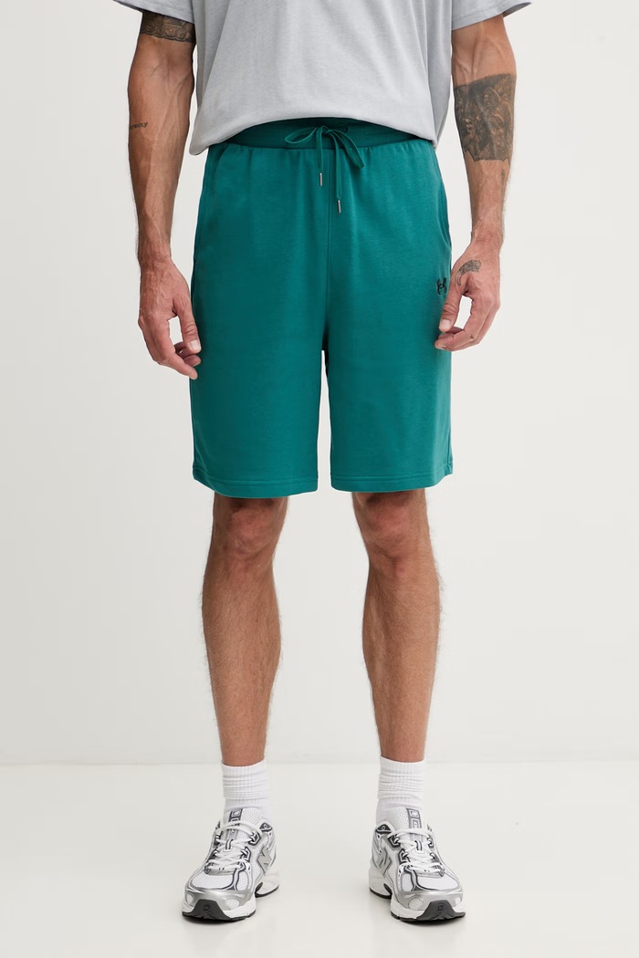 Under Armour pantaloni scurți de trening bărbați cu bumbac Rival verde 6009345