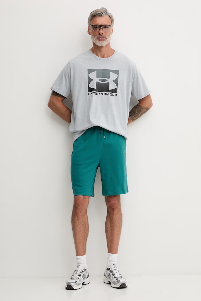 Under Armour pantaloni scurți de trening bărbați cu bumbac Rival 6009345 verde SS26