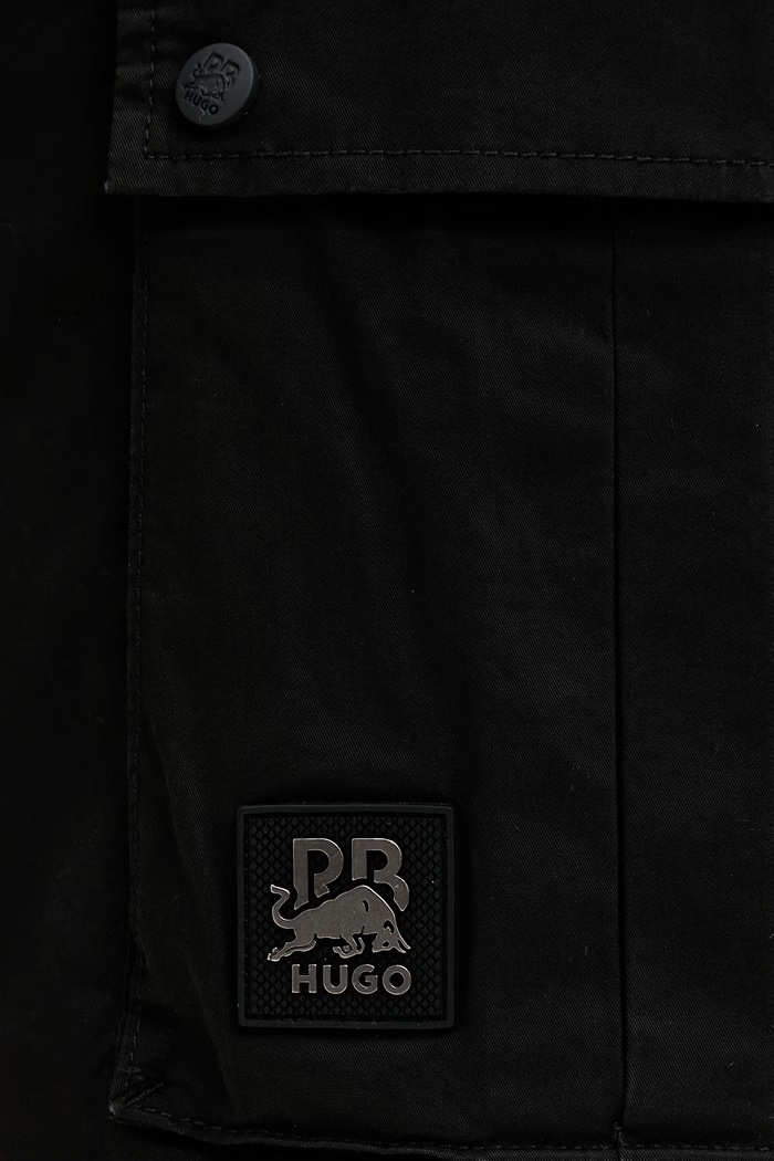 HUGO pantaloni scuți cargo pentru bărbați, din bumbac Gregry_RB negru 50559604