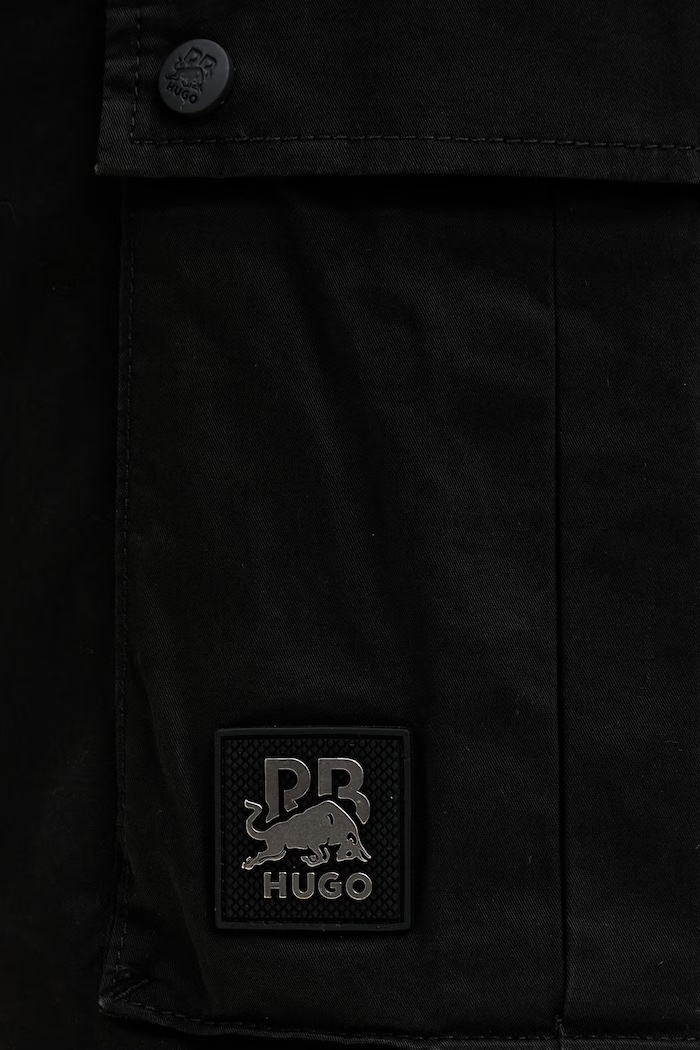 HUGO pantaloni scuți cargo pentru bărbați, din bumbac Gregry_RB negru 50559604