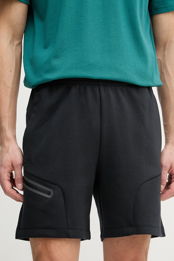 Under Armour trenirka kratke hlače moške Unstoppable Flc črna 1379809