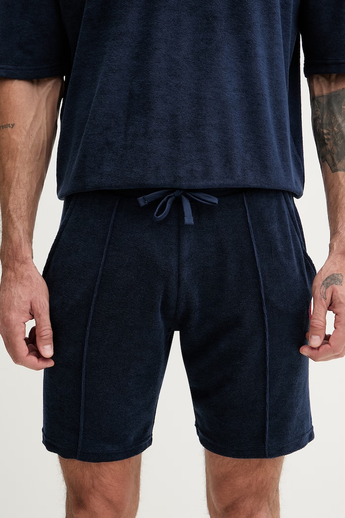 HUGO шорти loungwear чоловічі з бавовною TERRANCE SHORTS темно-синій 50559743