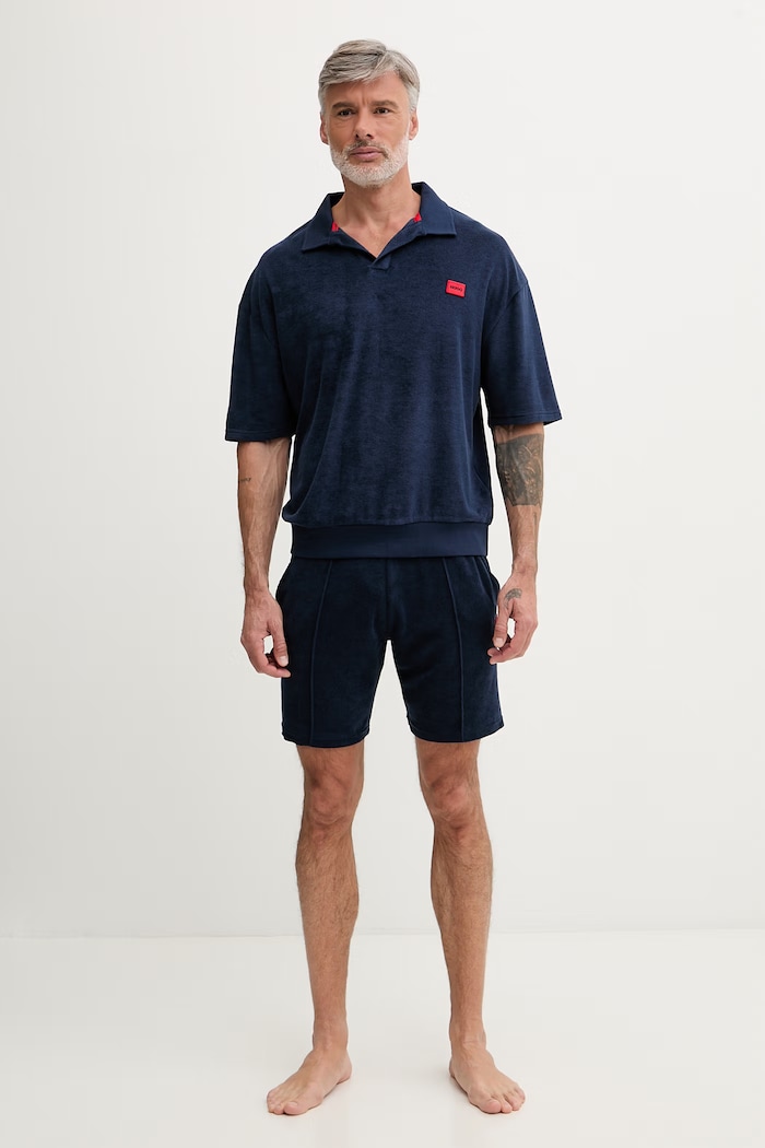 HUGO шорти loungwear чоловічі з бавовною TERRANCE SHORTS 50559743 темно-синій SS26