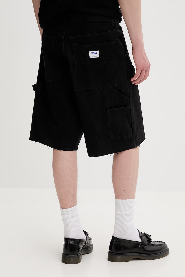 Îmbrăcăminte HUGO Blue pantaloni scurți pentru bărbați, din bumbac Giron262WS 50561341 negru