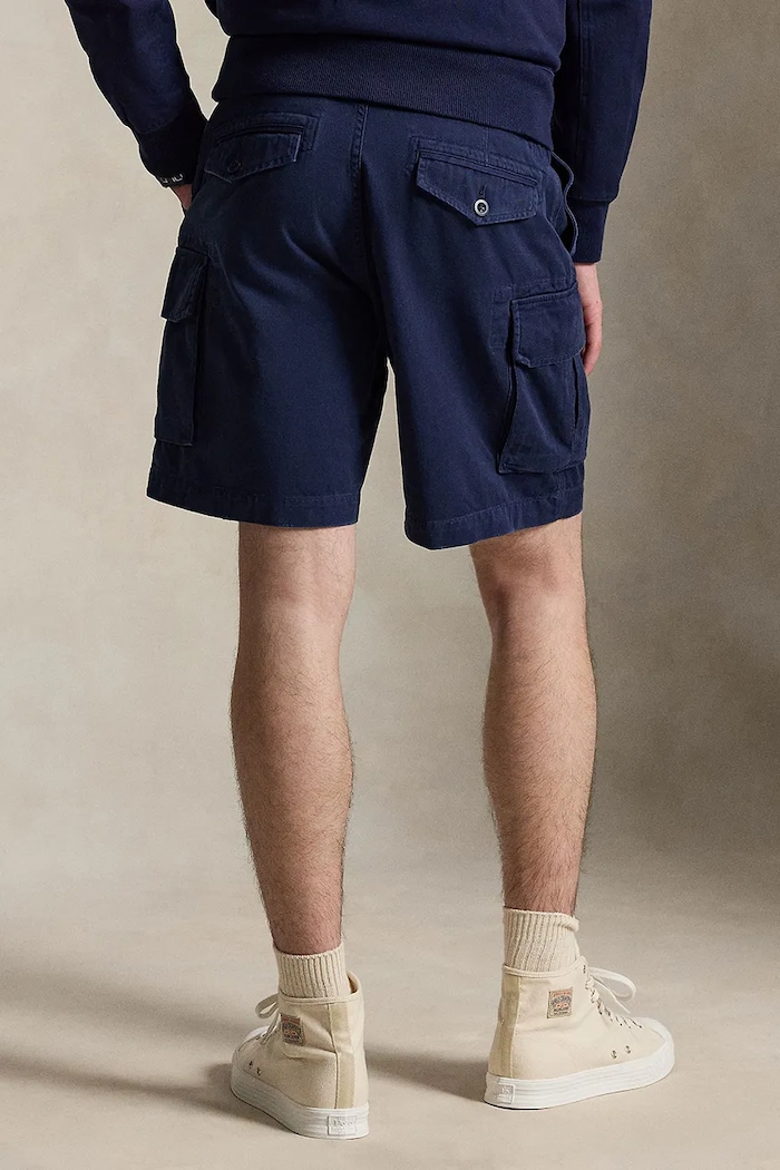 Хлопковые шорты Polo Ralph Lauren RUGGED TWILL-GELLAR 710964027005 тёмно-синий SS26