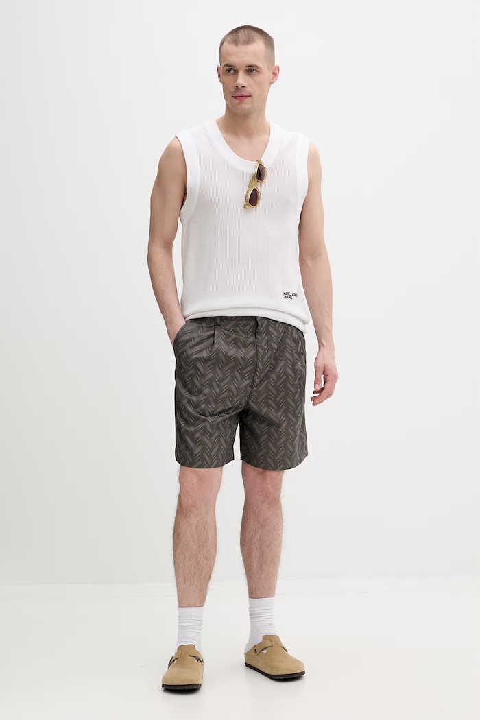 HUGO pantaloni scurți pentru bărbați, cu amestec de lână Cino262SF1 50556915 gri SS26