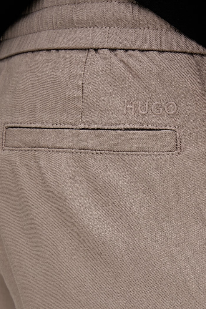 HUGO šortky pánske z ľanom Cino262SFW béžová 50562792