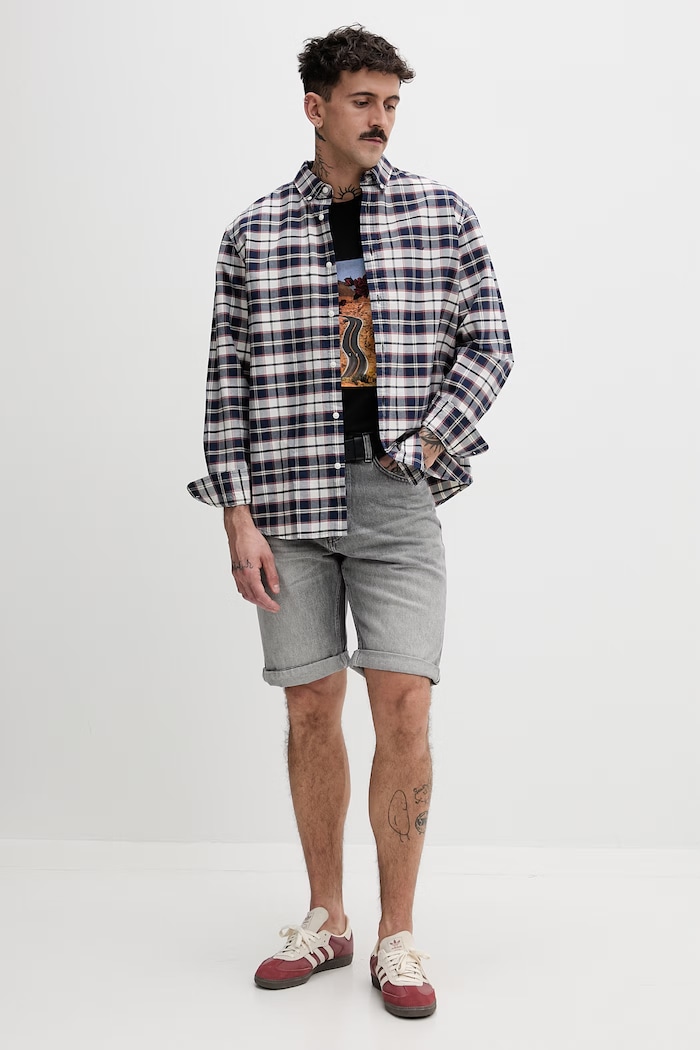 HUGO pantaloni scurți pentru bărbați, din denim 838/S 50560391 gri SS26