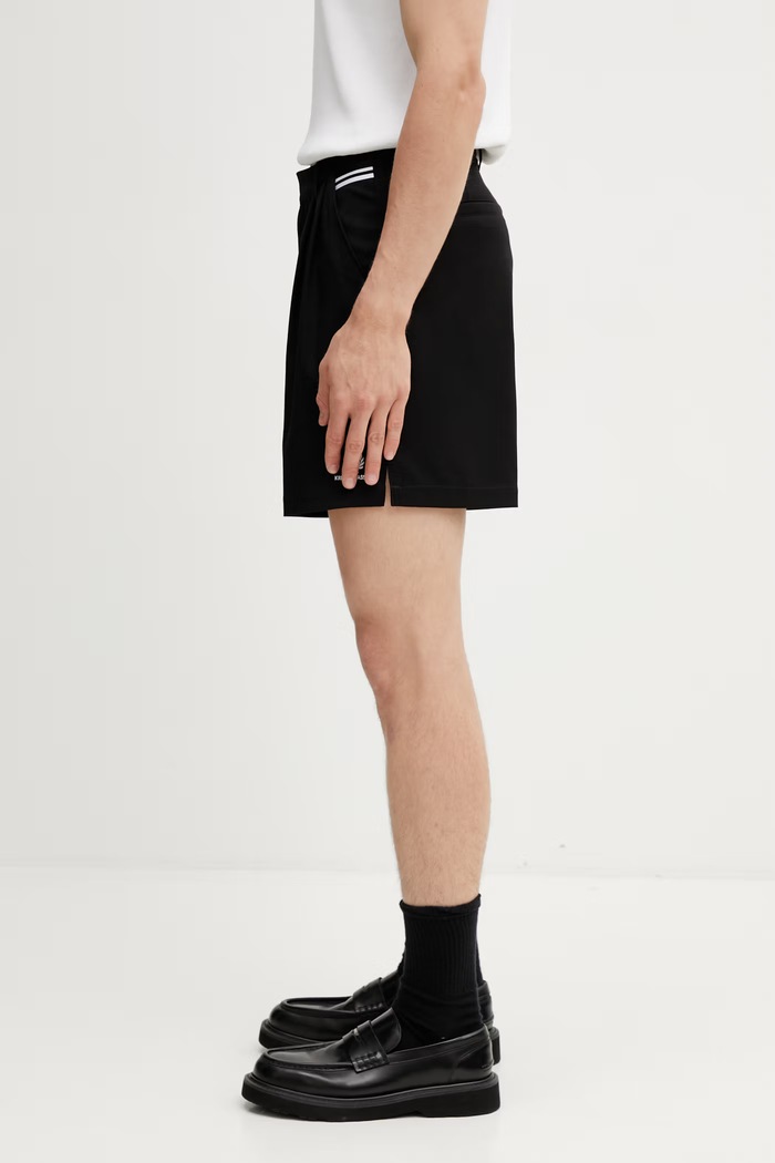 Fred Perry Szorty eleganckie męskie z wiskozą x Kris Van Assche ST2104 czarny SS26