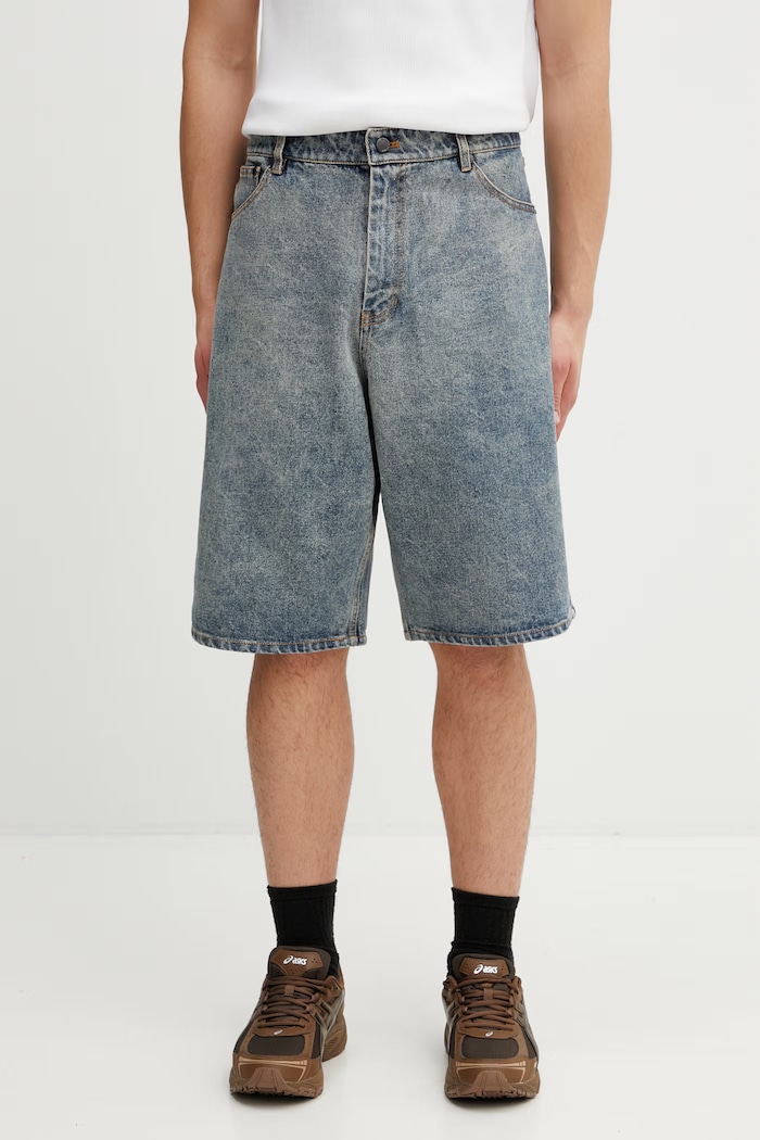 Daily Paper compact shield embroidery pantaloni scurți de denim pentru bărbați albastru 2610029