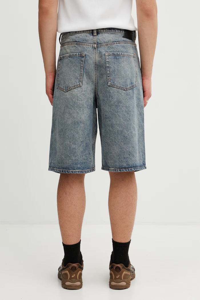 Îmbrăcăminte Daily Paper compact shield embroidery pantaloni scurți de denim pentru bărbați 2610029 albastru