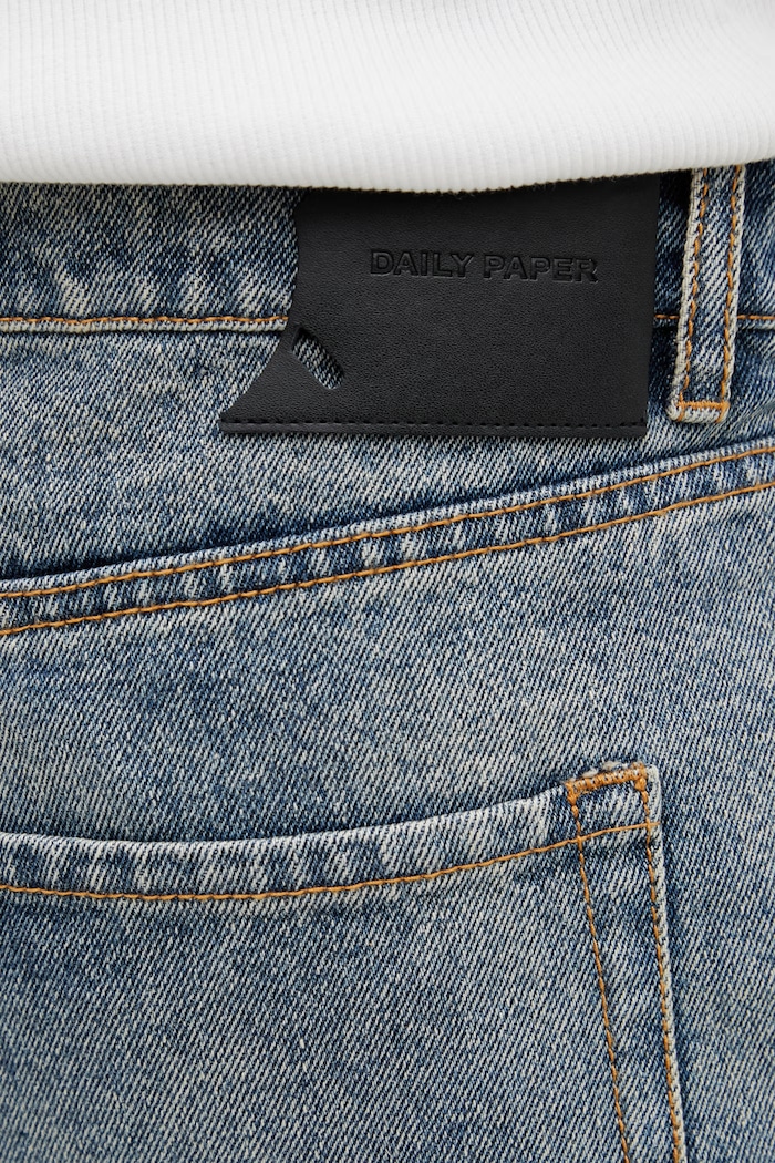 Daily Paper compact shield embroidery pantaloni scurți de denim pentru bărbați albastru 2610029