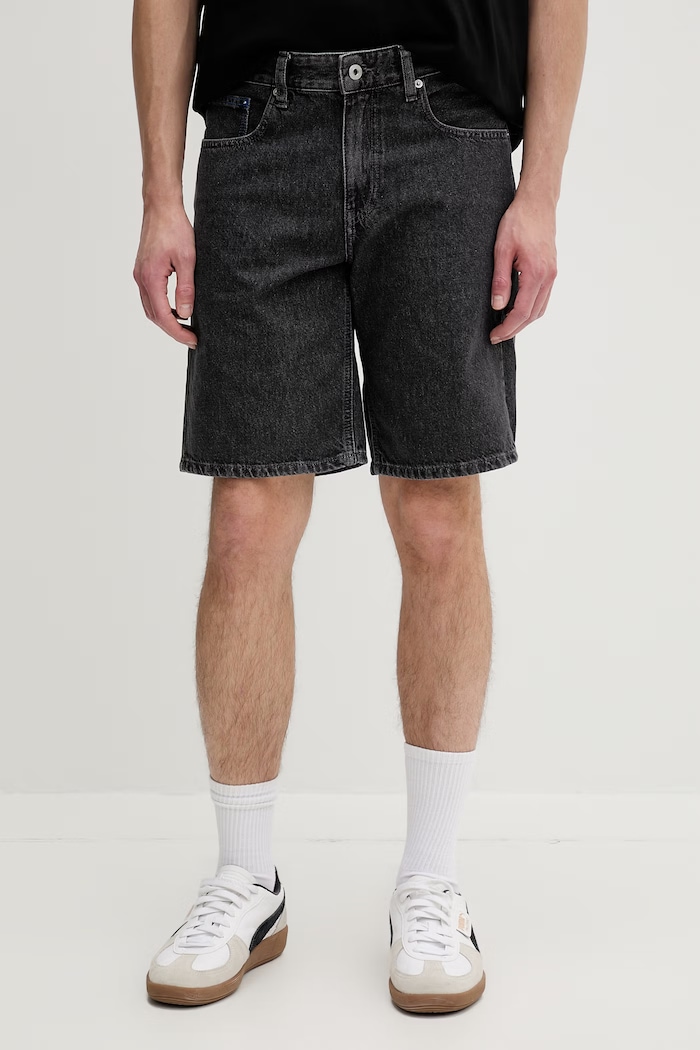 Karl Lagerfeld Jeans šortky pánske rifľové sivá B2M10077