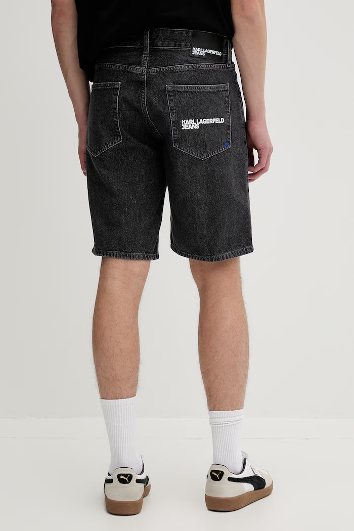 Oblečenie Karl Lagerfeld Jeans šortky pánske rifľové B2M10077 sivá