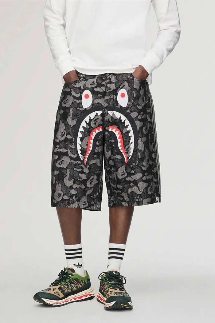 adidas Originals X BAPE denim shorts black color KF4917 KF4917